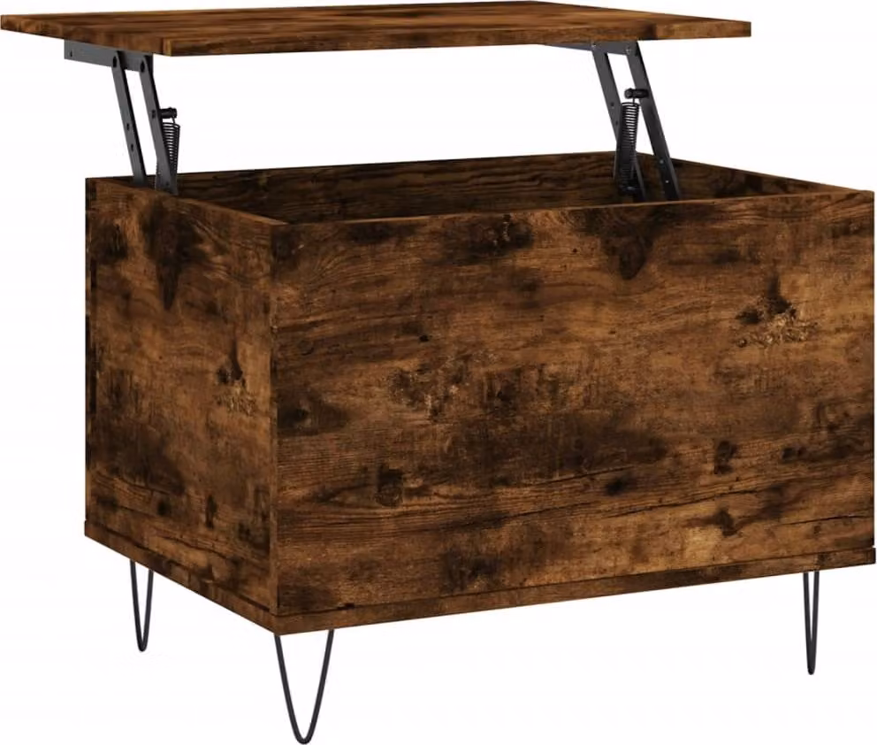 Tavolino da Salotto Rovere Fumo 60x44,5x45 cm Legno Multistrato