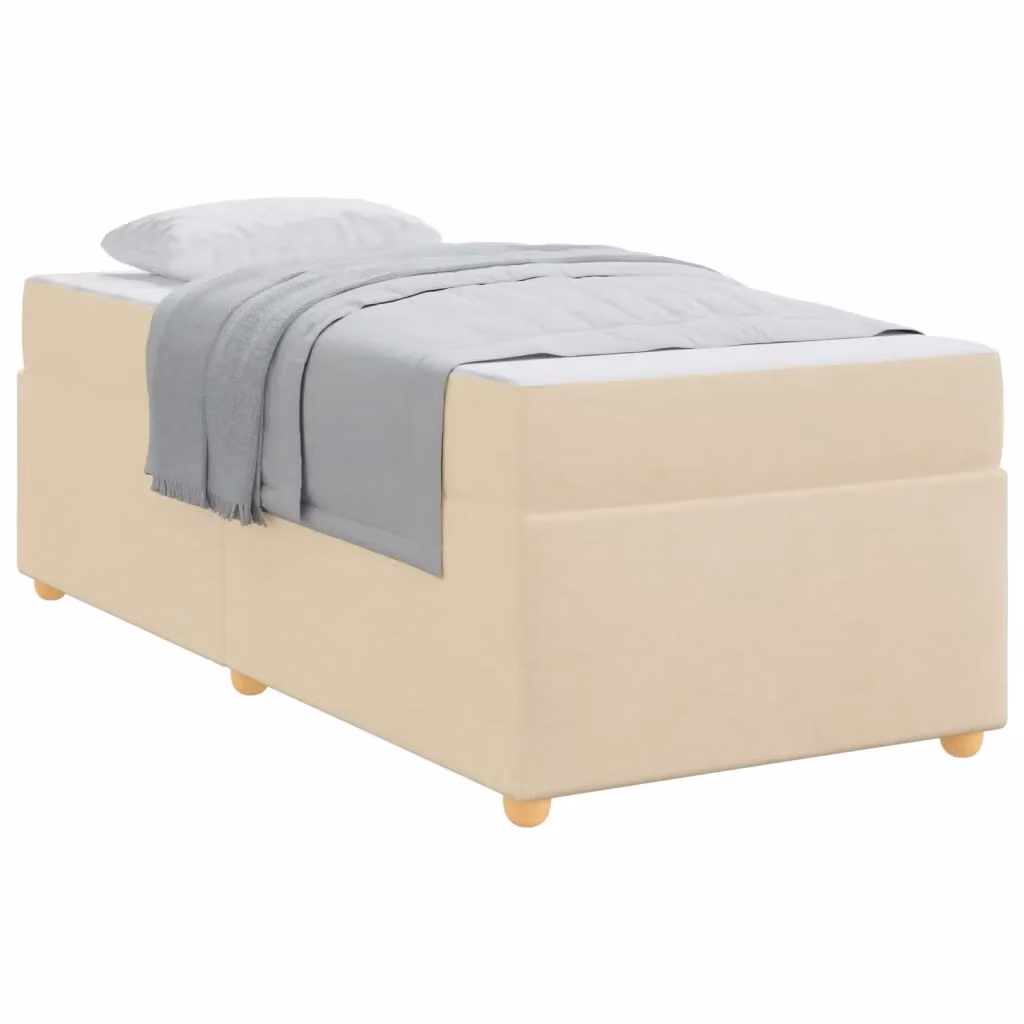 Letto moderno con struttura imbottita e materasso a molle vidaXL in tessuto beige e nero L/P/H: 100 x 200 x 66 cm – 2