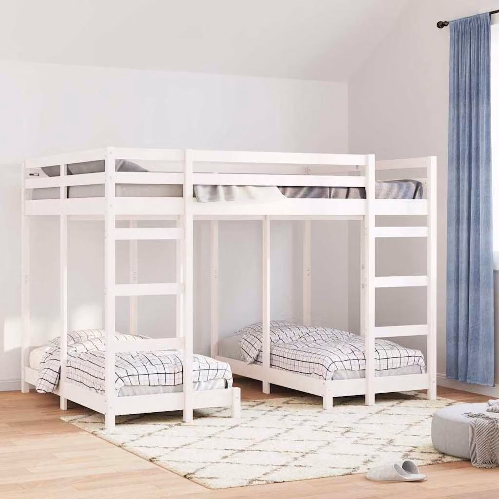 Maison Exclusive - Letto a castello triplo bianco 140 x 200 cm