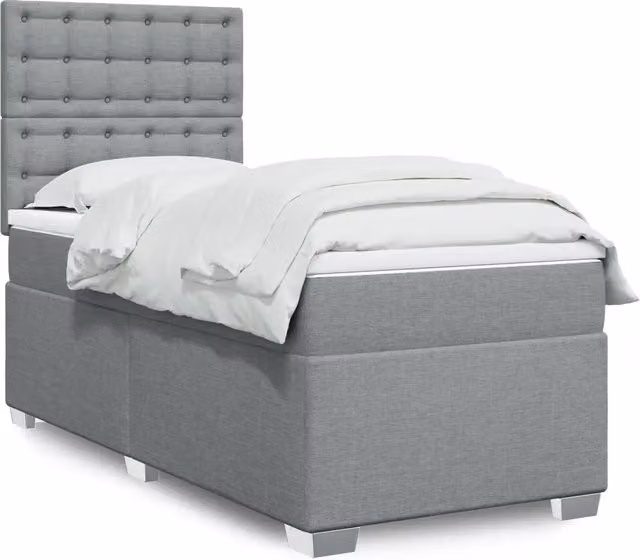Giroletto a Molle con Materasso Grigio Chiaro 80x200 cm Tessuto 3290329