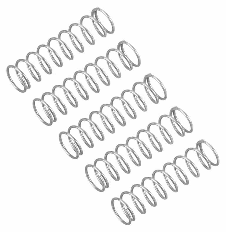Molle a compression, 5 pezzi, 0,3x3x10 mm, acciaio inossidabile 304, colore argento