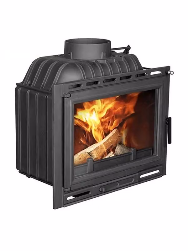 Inserto Stufa a Legna OUTINFIRE W13A ECO in Ghisa, Potenza 11,5 KW, Colore Nero o Grigio, L/P/H: 83,0 x 50,4 x 55,0 cm – 2