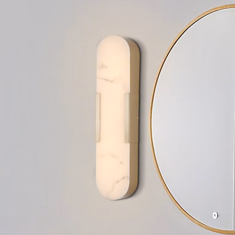 Searchlight Applique da parete Opaline, dimmerabile, Ottone / Oro, Bagno, Metallo, Applique