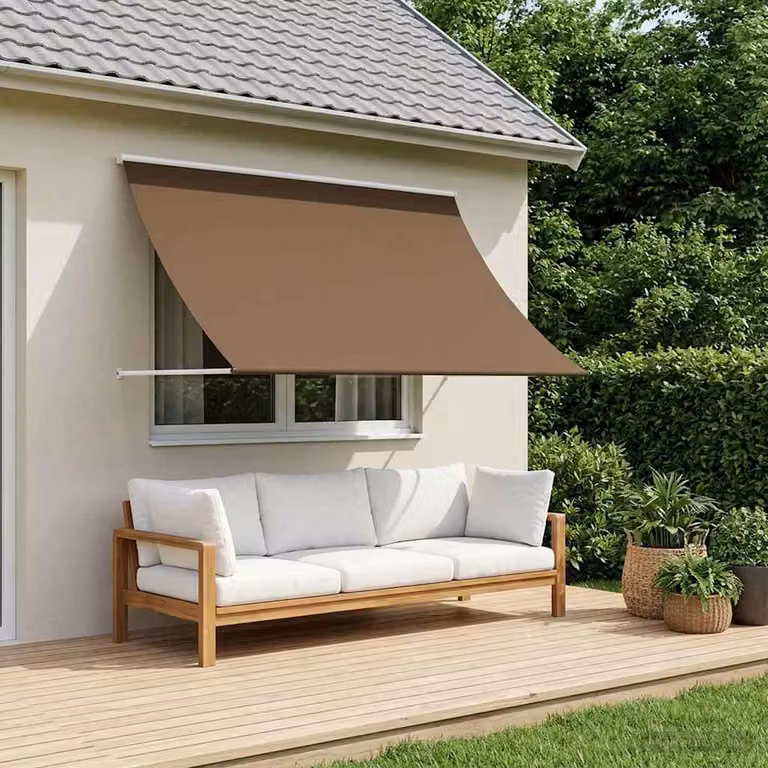 Tenda da sole vidaXL con bracci pieghevoli in acciaio e tessuto in poliestere, colore beige, L 200 cm x P 150 cm