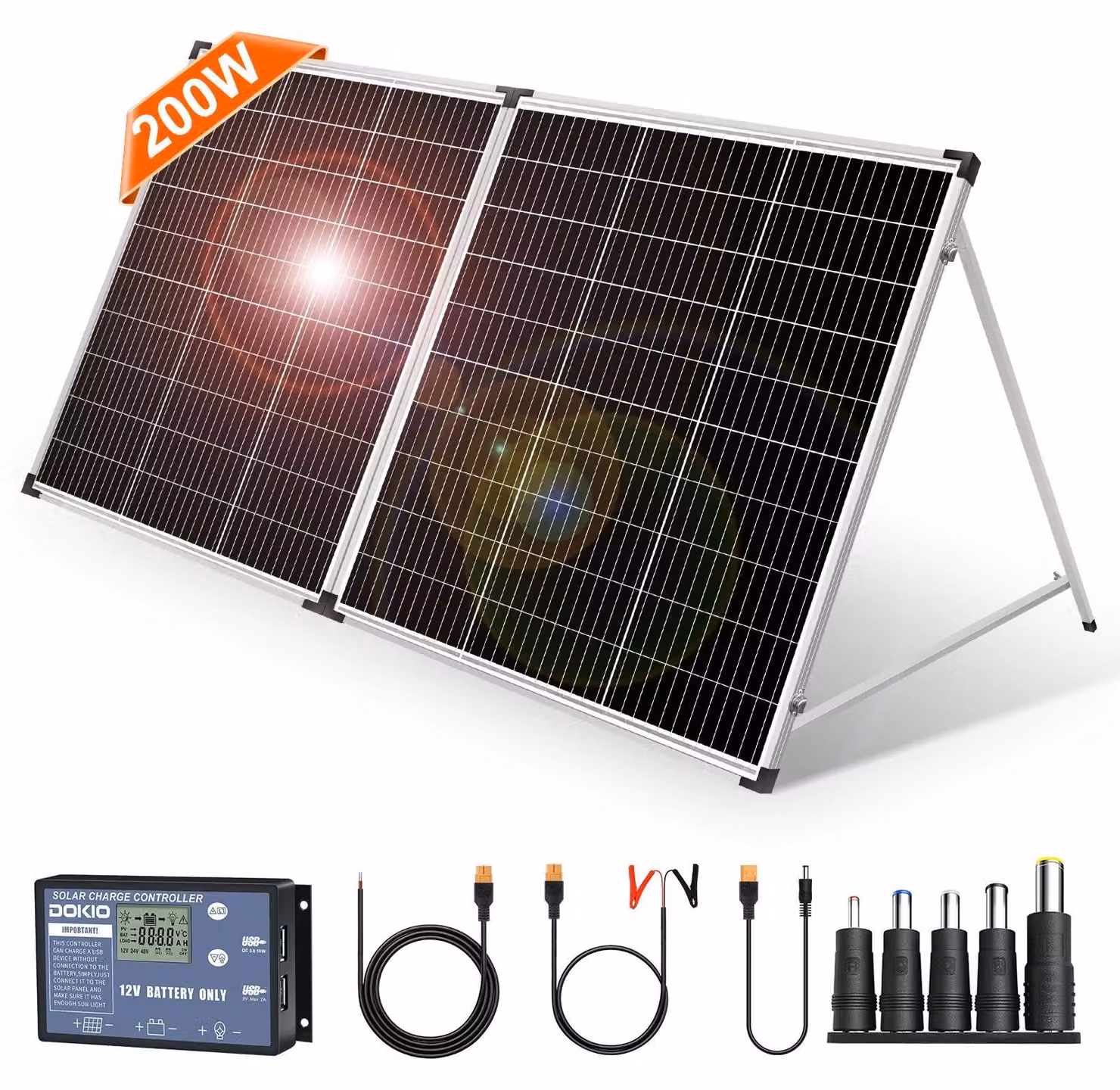 Pannello solare, materiale monocristallino, design portatile, 200 W