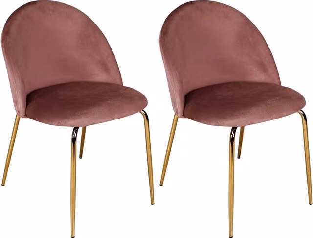 Sedia da pranzo moderna Samira in velluto rosso con struttura in metallo – 1