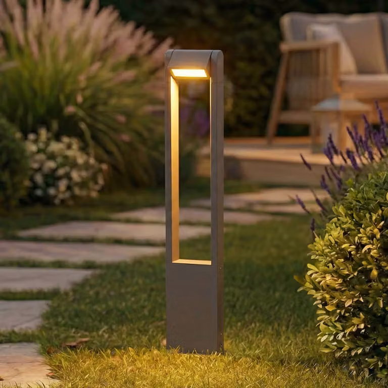 Lampioncino da giardino Meloni Lindby, Nero, Alluminio, Moderno, Lampada LED da esterni