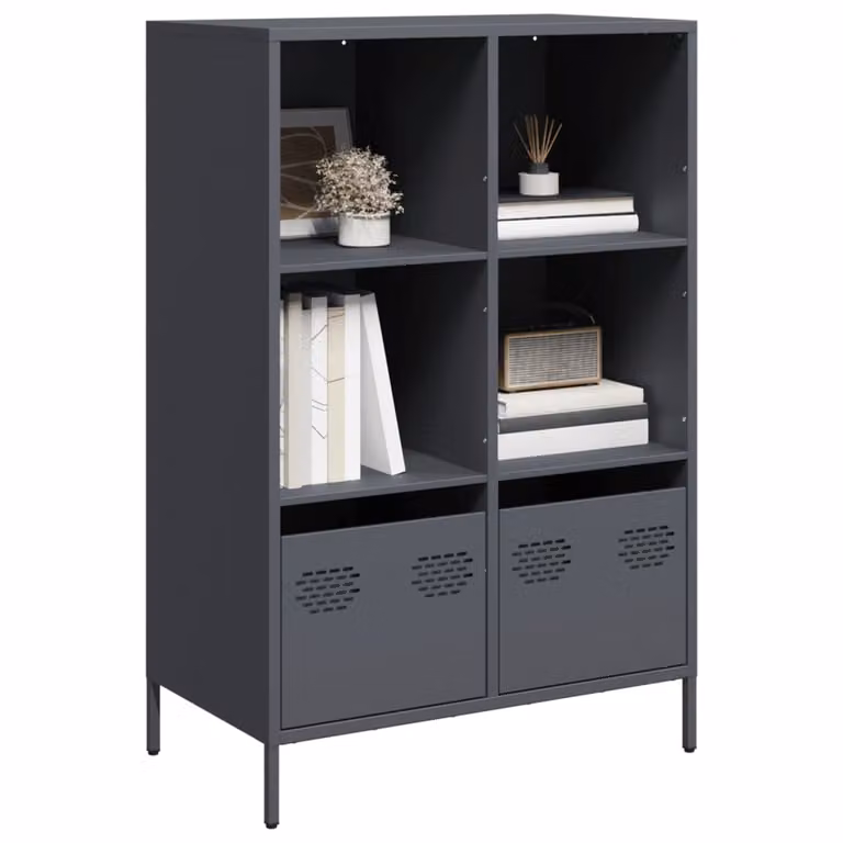 Credenza vidaXL in acciaio antracite L: 68 cm, P: 39 cm, H: 103,5 cm