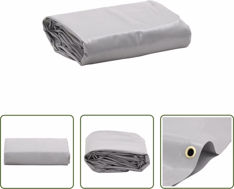 The Living Store Abdeckplane Grau 5x5 m 650 g/m²