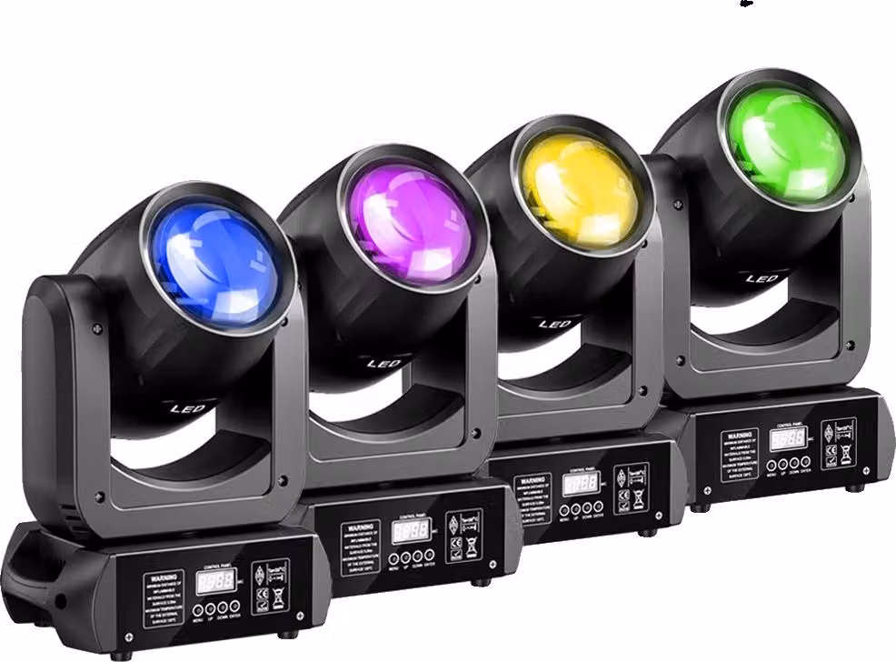 Luce di scena a testa mobile, controllo DMX, effetti multicolore, luce 4PCS, spina UE