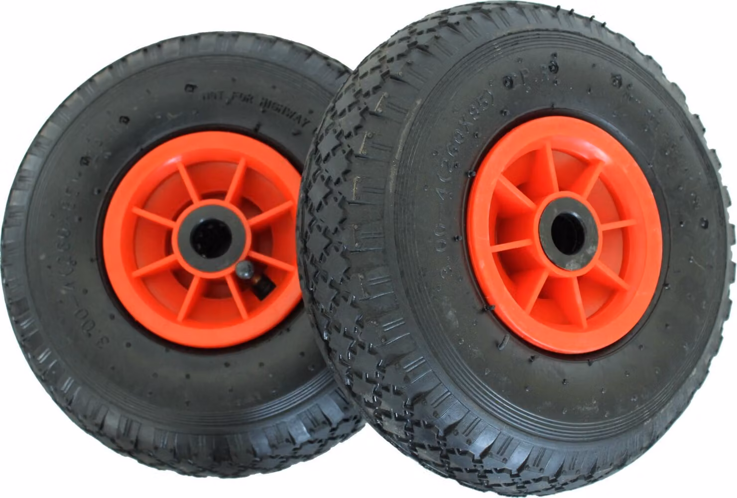 2x ruota per carrello manuale Ruota pneumatica 260x85 mm 3,00-4 75 mm mozzo centrato Ø 20 mm rosso robusto tessuto 4 PR