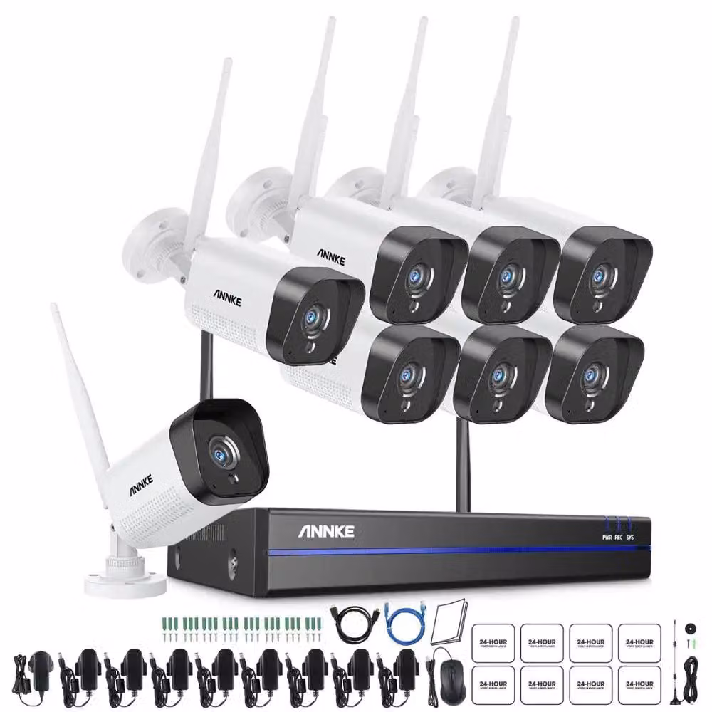 Sistema di videosorveglianza – Kit di telecamere di sicurezza wireless a 8 canali – Kit di telecamere IP Wi-Fi da 3MP