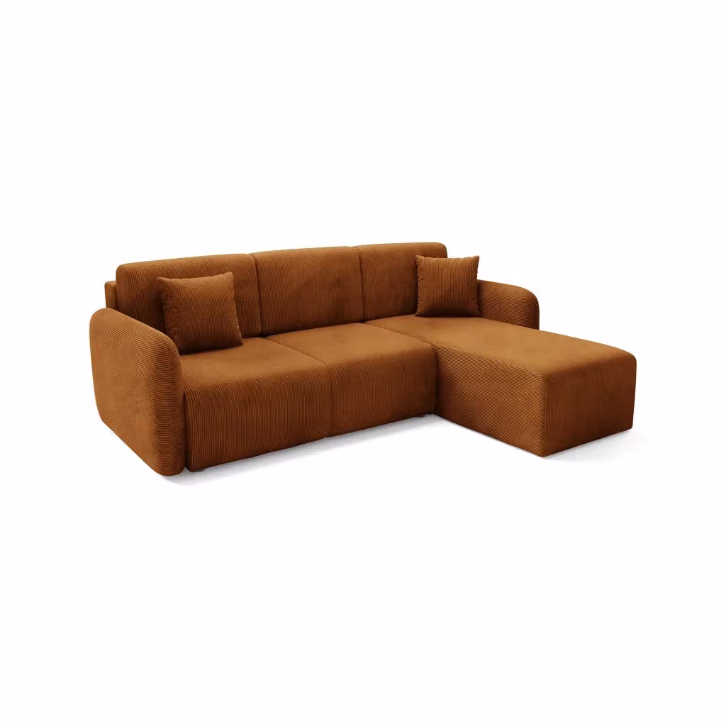 Ranco Divano Letto con Penisola Contenitore Arancione L/P/H: 245 x 185 cm – 2