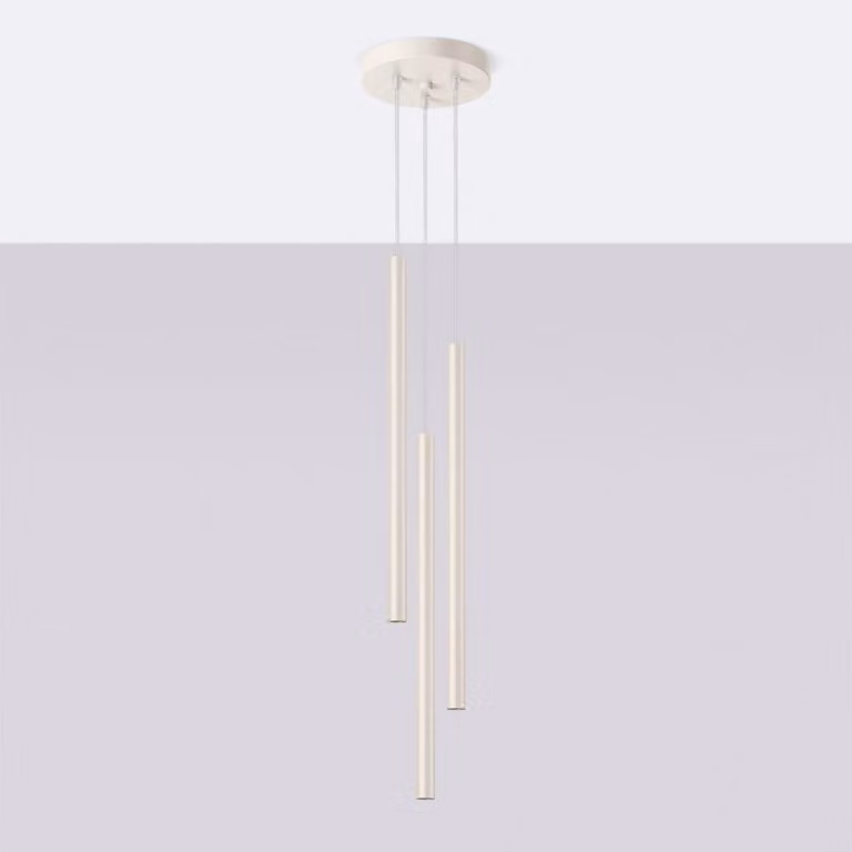 Lampada a sospensione PASTELO 3P beige 3xG9 8W acciaio 104x19.5x19.5cm Sollux Lighting