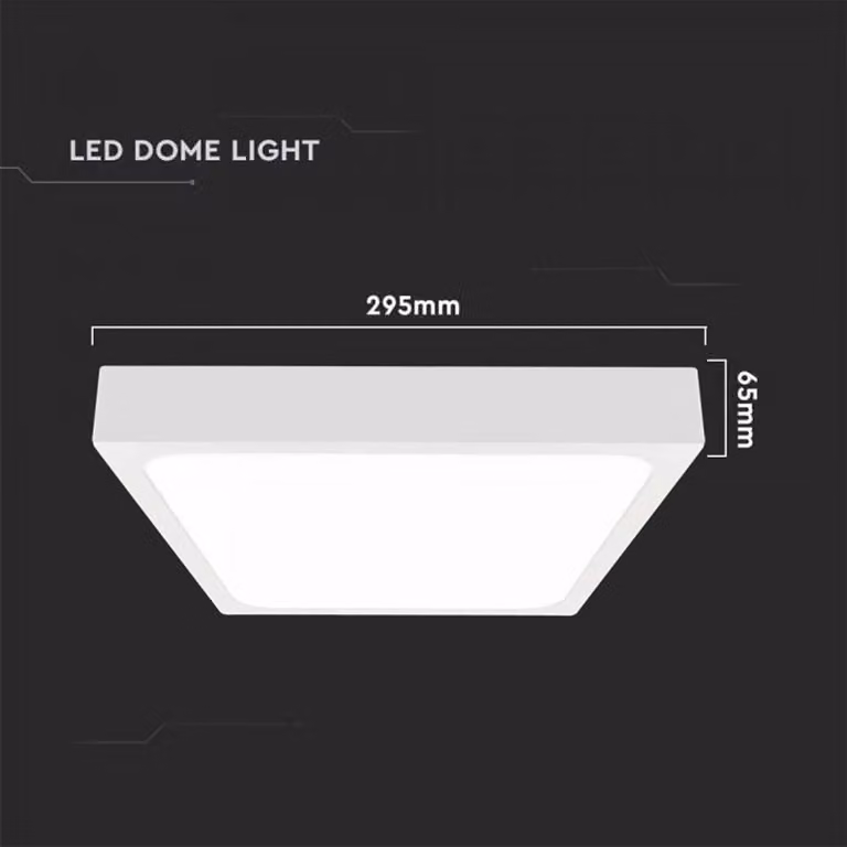 Lampada da soffitto a LED da 24 Watt con sensore di movimento a infrarossi per interni ed esterni, grado di protezione IP44, bianca, forma squadrata | Luce bianca neutra