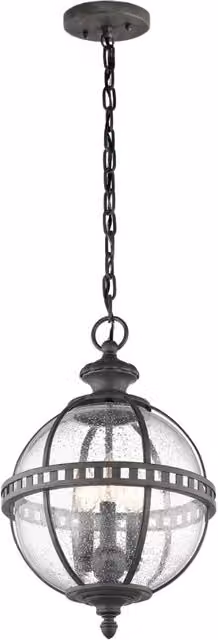 Lampada a sospensione esterna bronzo Halleron Kichler 3xE14