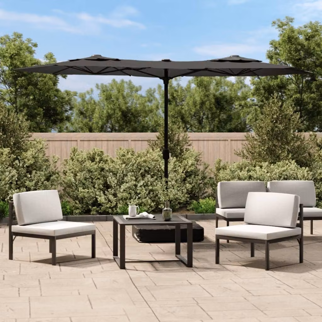Maison Exclusive - Ombrellone doppio, colore antracite, dimensioni 316x145 cm