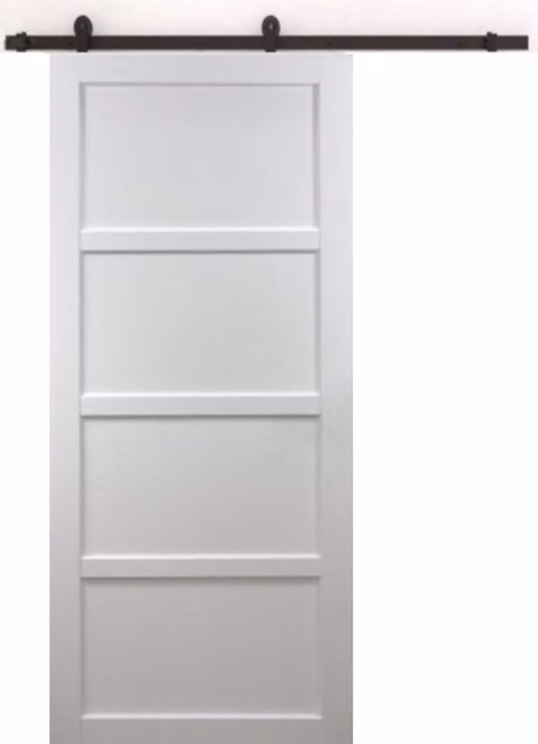 Porta scorrevole Tamera bianca a 4 ante H204 x L83 cm, binario con rotelle GD MENUISERIES