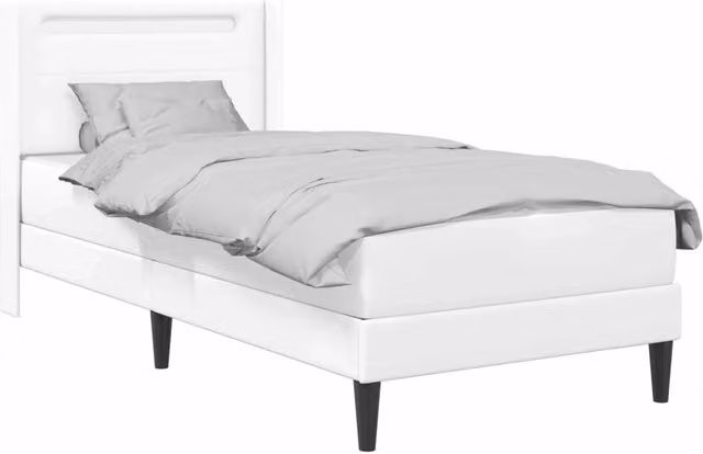 Letto singolo | Letto per adulti | Struttura letto con materasso Bianco 90 x 200 cm Similpelle