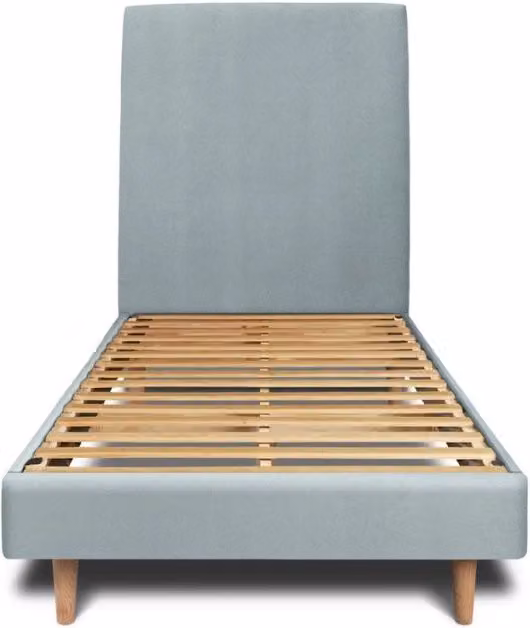 Letto 90x200 cm con testata imbottita - Tessuto velluto