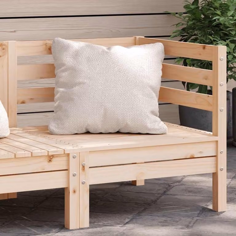 Divano da giardino angolare in legno di abete massello con design a listelli