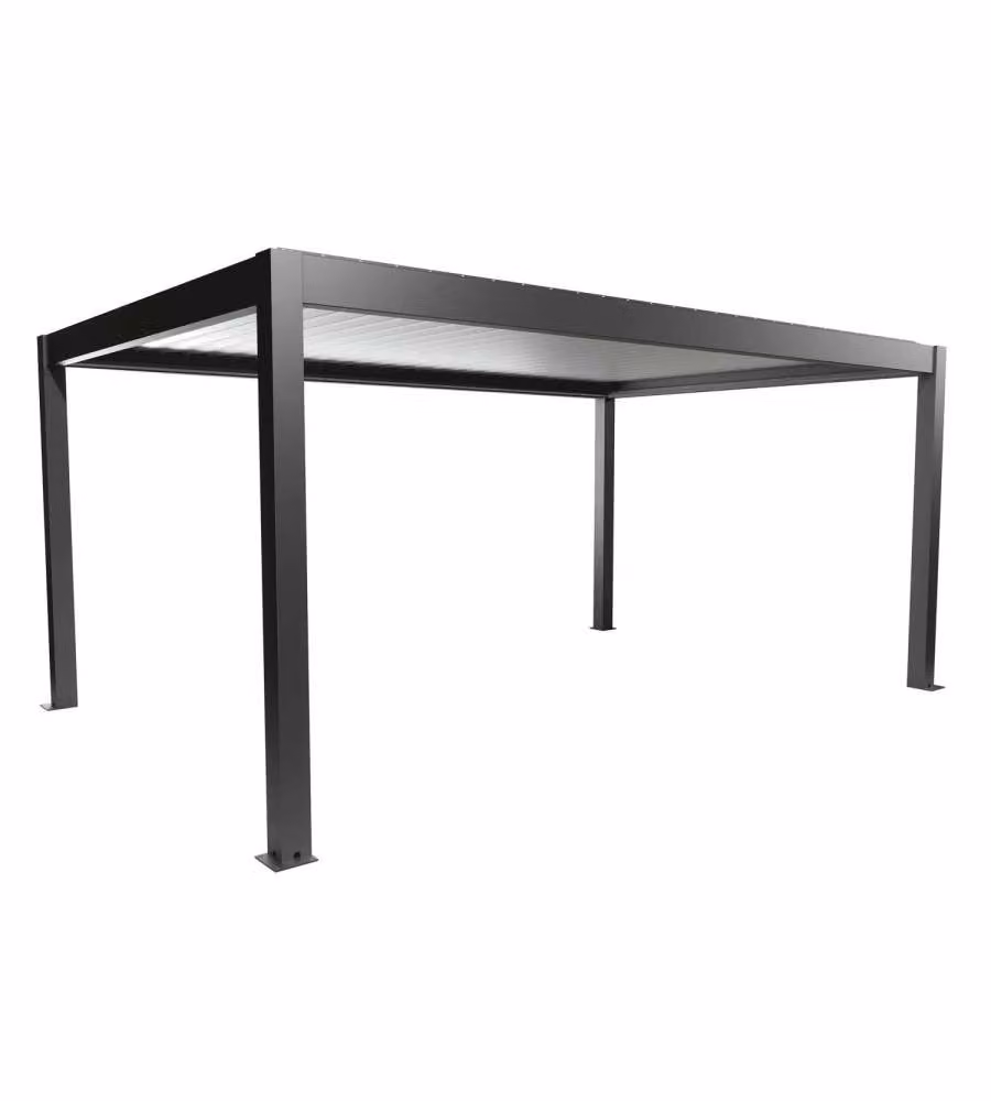 Biohort Pergola in Metallo 5,5x3,5m Grigio Scuro/Argento per Esterni