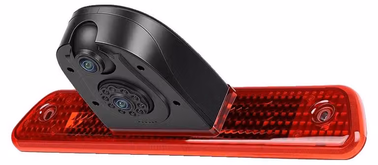 Telecamera posteriore, sistema a doppia fotocamera, angolo di visione di 140°, colore nero