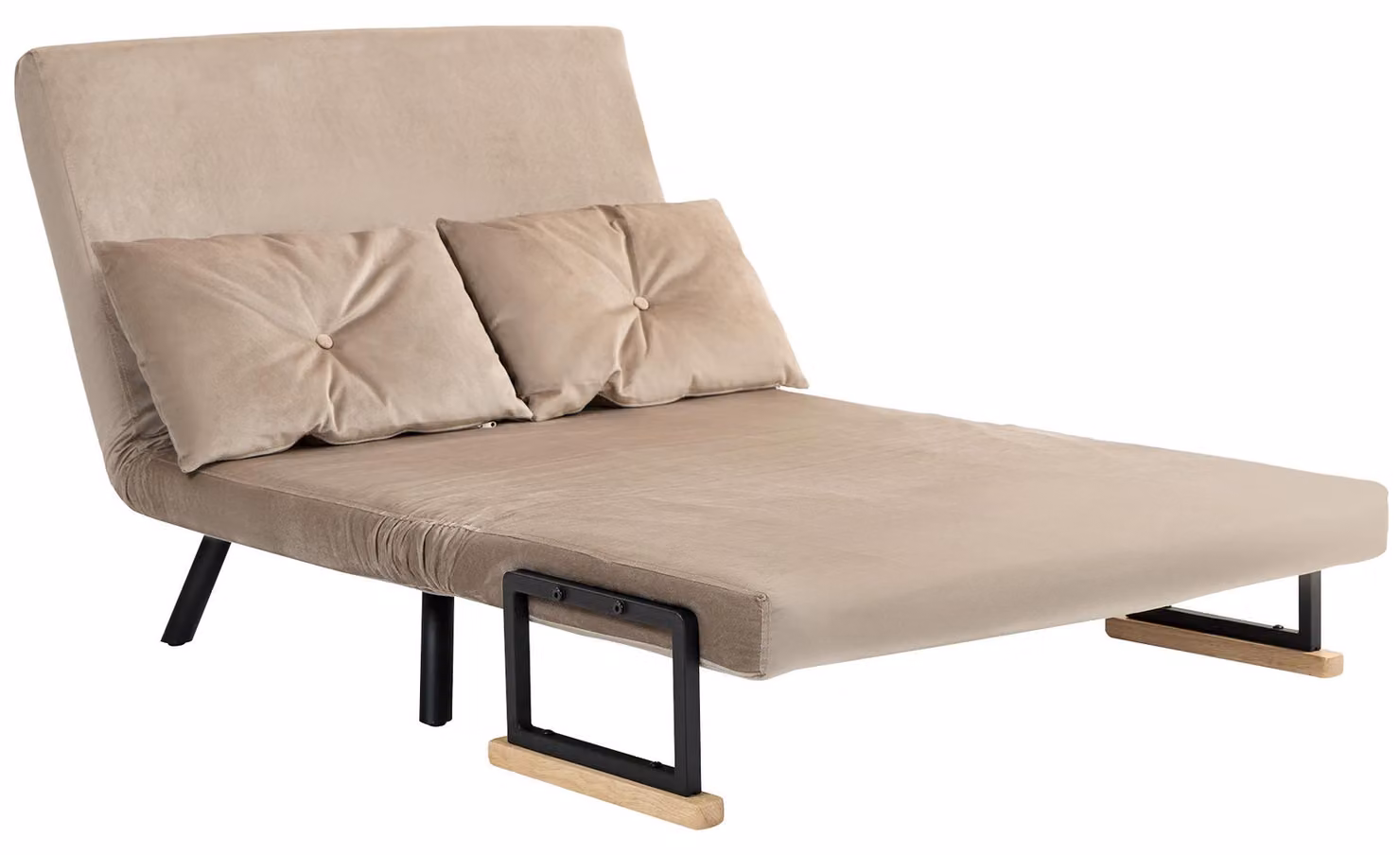 HOMCOM Divano letto ribaltabile con funzione letto e schienale regolabile, marrone chiaro