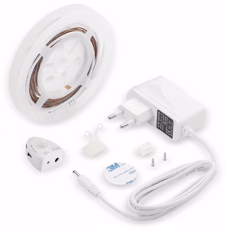 Kit Striscia LED 2.8W 260LM 1.2M Bedlight V-TAC Illuminazione Bordo letto con sensore movimento PIR Dimmable VT-8067 – SKU 2549 Bianco naturale 4000K