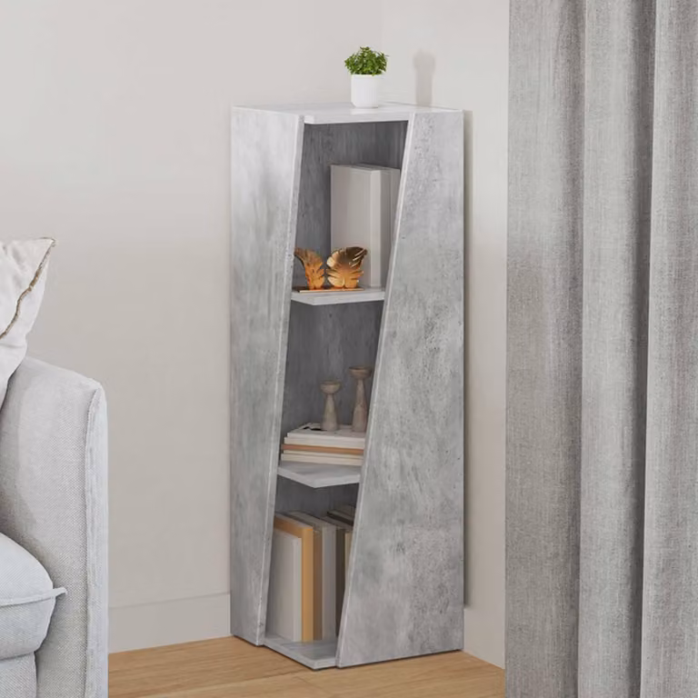 Mensola laterale vidaXL in legno MDF grigio opaco L 33 cm, P 32 cm, H 100,5 cm
