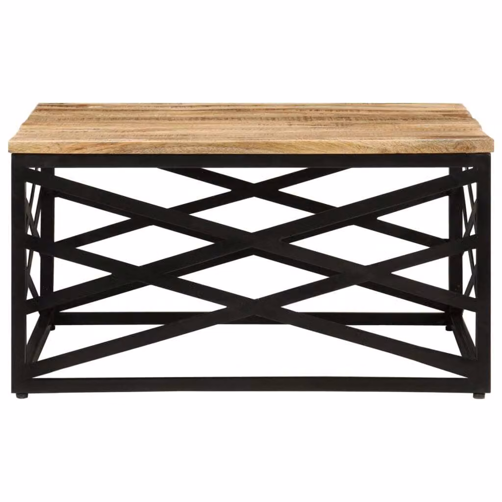 Tavolino da Salotto 68x68x35 cm in Legno Massello di Mango
