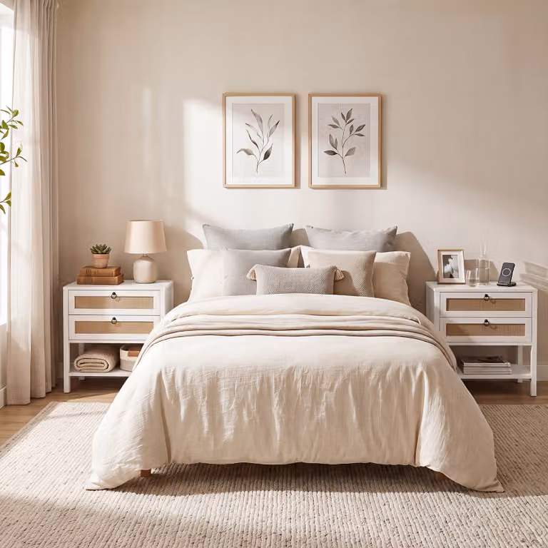 Set di 2 comodini moderni Costway bianchi con 2 cassetti e 1 ripiano aperto per camera da letto o salotto