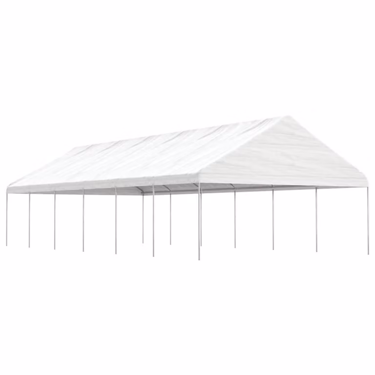 Padiglione con tetto bianco 13,38x5,88x3,75 m polietilene
