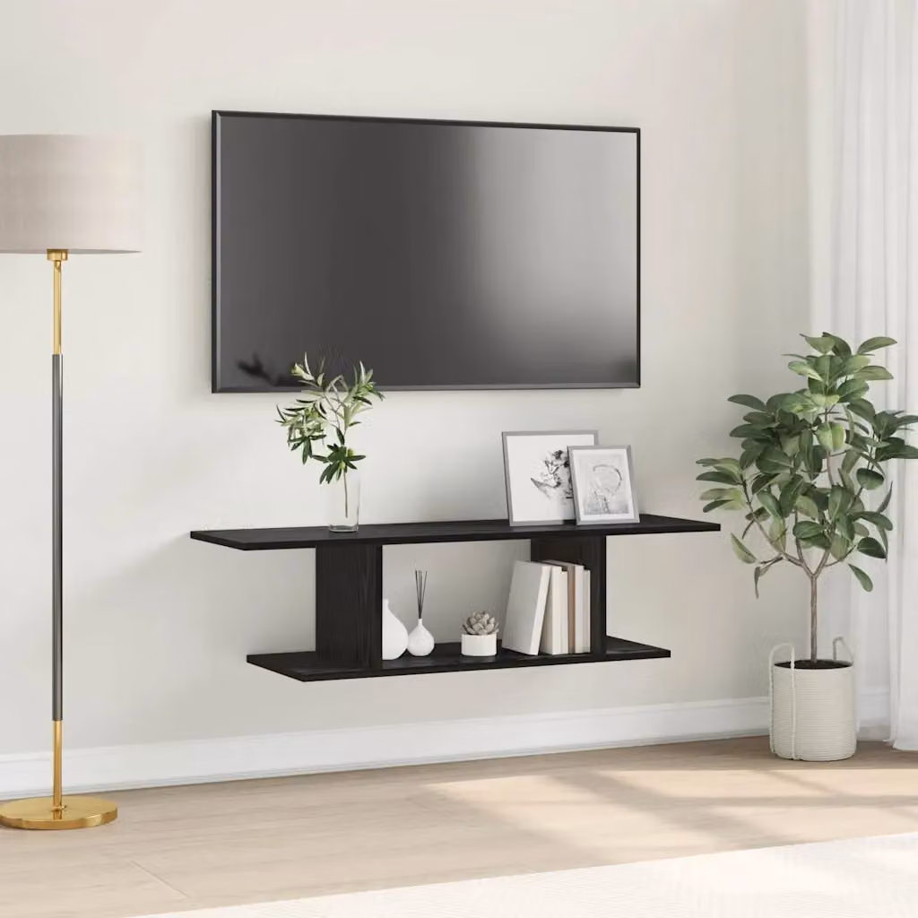 Set mobile TV vidaXL nero stile rustico in legno ingegnerizzato L: 103 cm, P: 30 cm, H: 26,5 cm