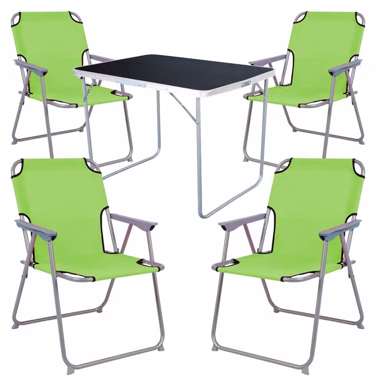 set da campeggio 5 pezzi mobili da giardino tavolo da campeggio + 4 sedie da campeggio sedia pieghevole