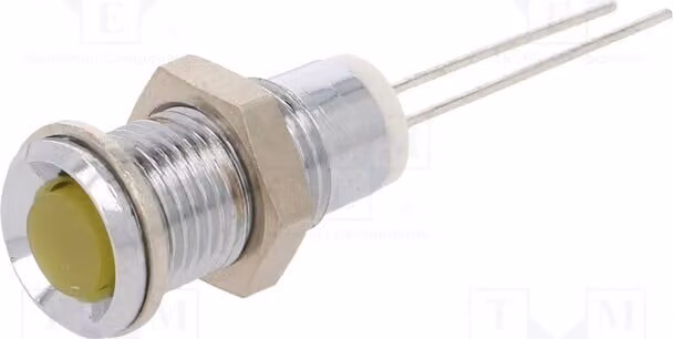 1 x Indicatore luminoso: LED, apertura: diametro 8 mm, conico, in ottone, modello M.5030Y, per indicatori luminosi a LED