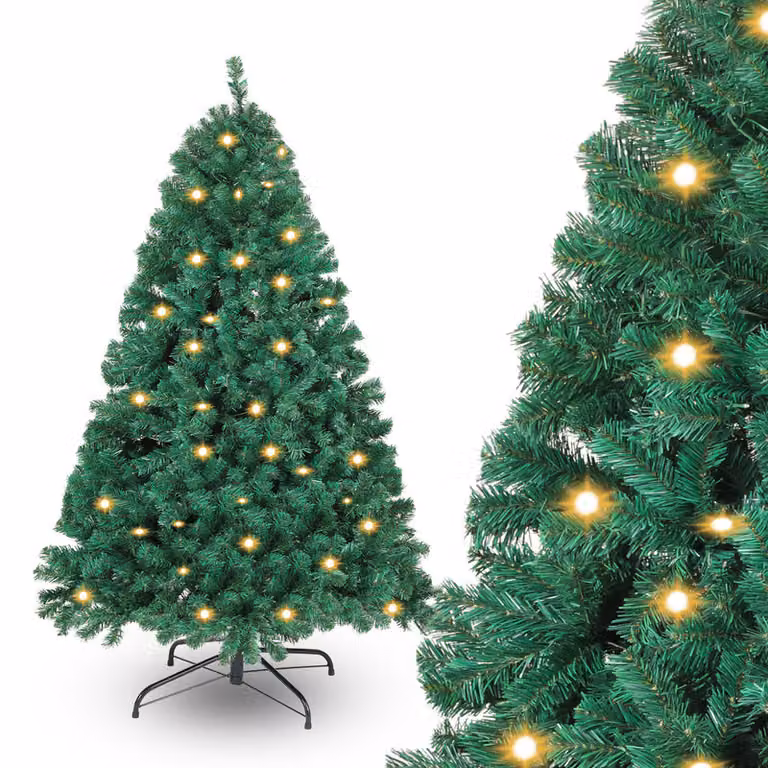 Jayseuw Albero di Natale artificiale 120cm Albero di Natale artificiale con illuminazione Albero di Natale a LED per la decorazione di Natale