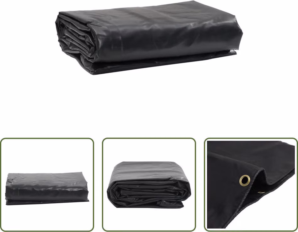 The Living Store Abdeckplane Anthrazit 5x8 m 650 g/m²