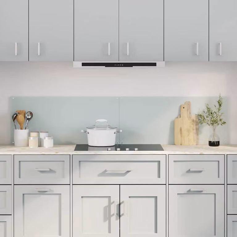 Set di 2 schienali da cucina vidaXL in vetro temperato bianco, L: 90 cm, P: 40 cm