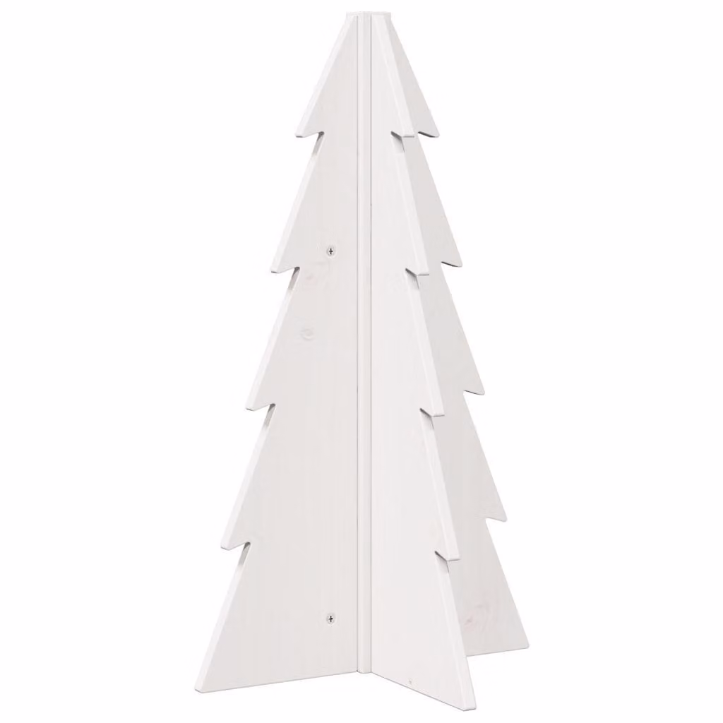 Albero di Natale Decorativo Bianco 69,5 cm in Legno di Pino