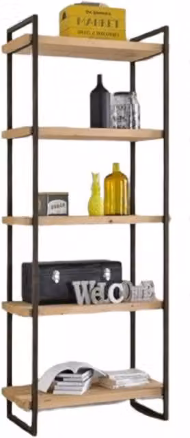 Libreria industrial cortina in legno massello di abete marrone Mobili 2G L/P/H: 80 x 45 x 205 cm – 2