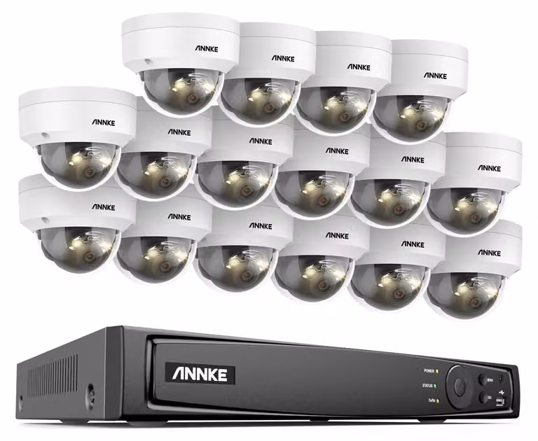 Kit di telecamere di sicurezza a 16 canali, composto da 16 telecamere IP da 12MP con sistema PoE e funzionalità di rilevamento intelligente