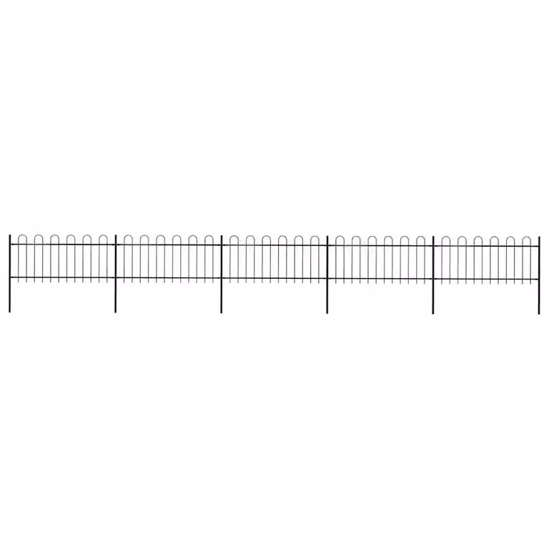 Recinzione da giardino vidaXL in acciaio con parte superiore ad anello, colore nero, L: 838 cm, H: 80 cm