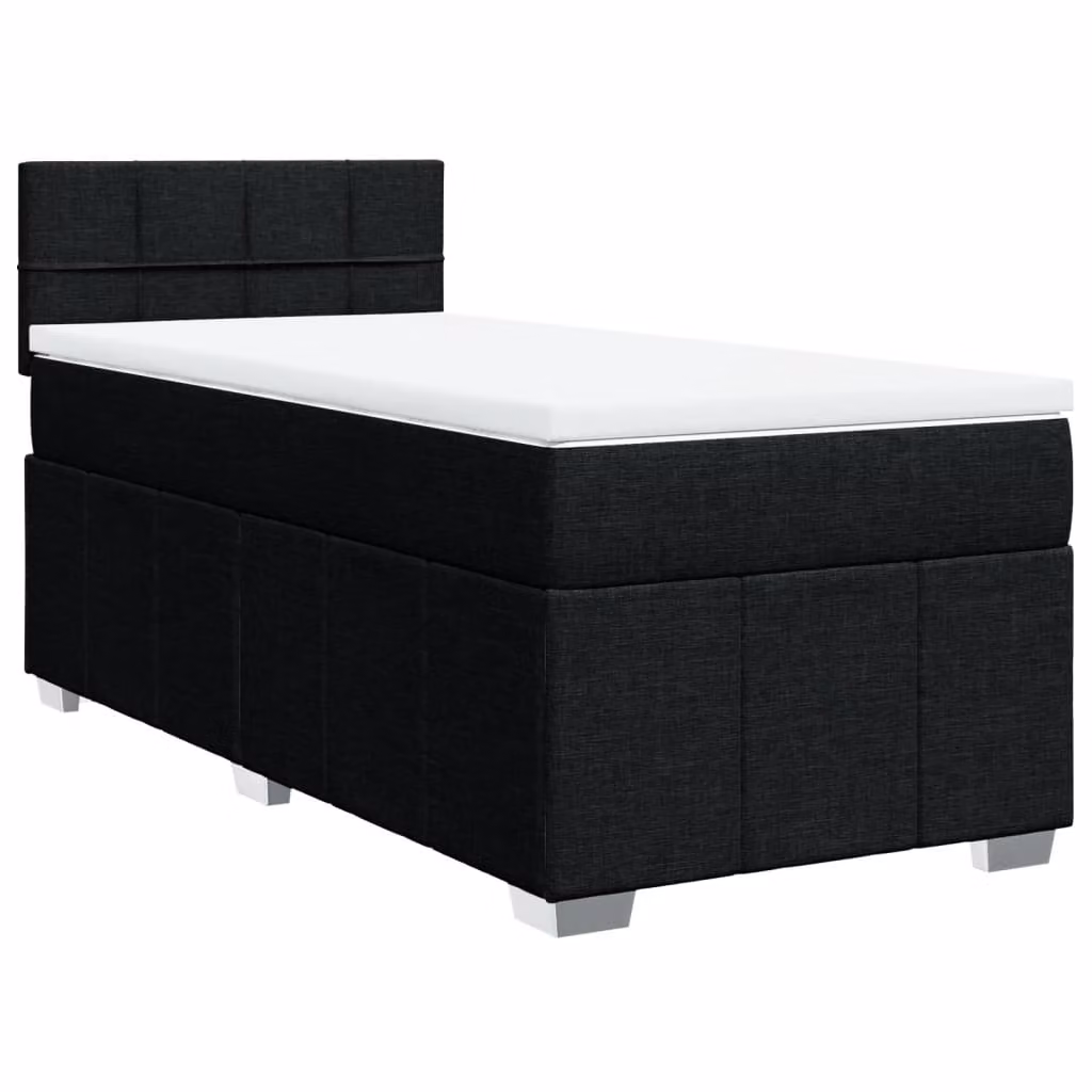 Giroletto a Molle con Materasso Nero 90x200 cm in Tessuto