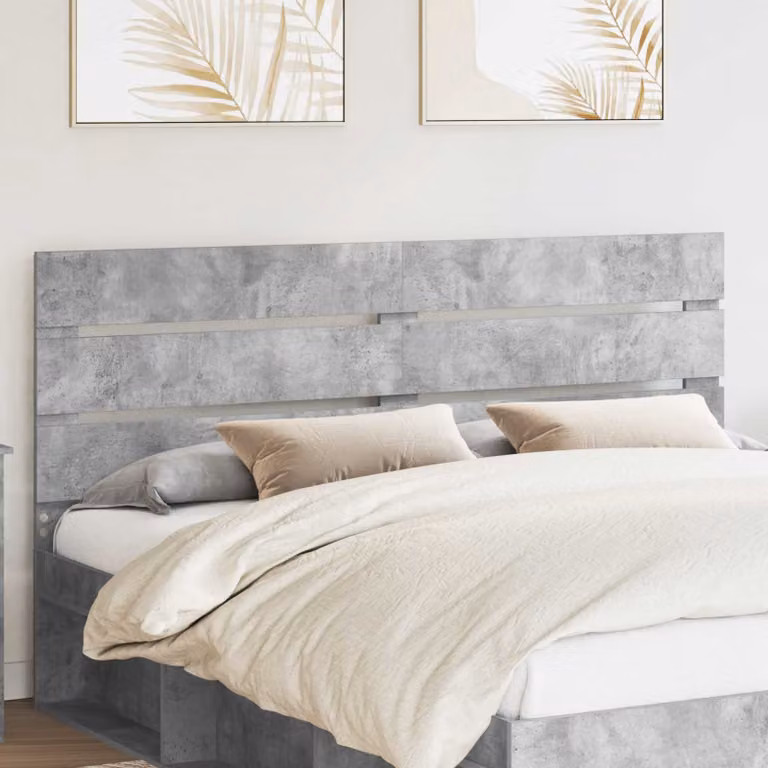 Testiera per letto moderna vidaXL in legno ingegnerizzato, colore grigio cemento