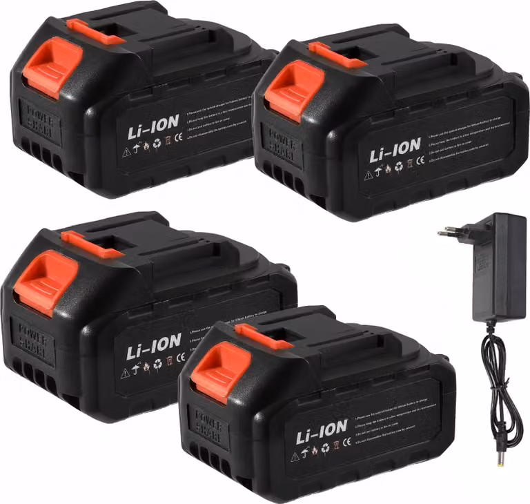batteria agli ioni di litio da 21V, capacità 3Ah/5Ah/6Ah, alta compatibilità, 4 batterie
