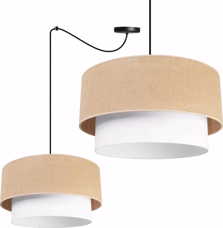 Juta Spider lampada a sospensione - lampada a sospensione a forma di ragno - lampada a ragno con 1 testa - lampada a sospensione in metallo e juta - 45cm - juta e bianco - crostata