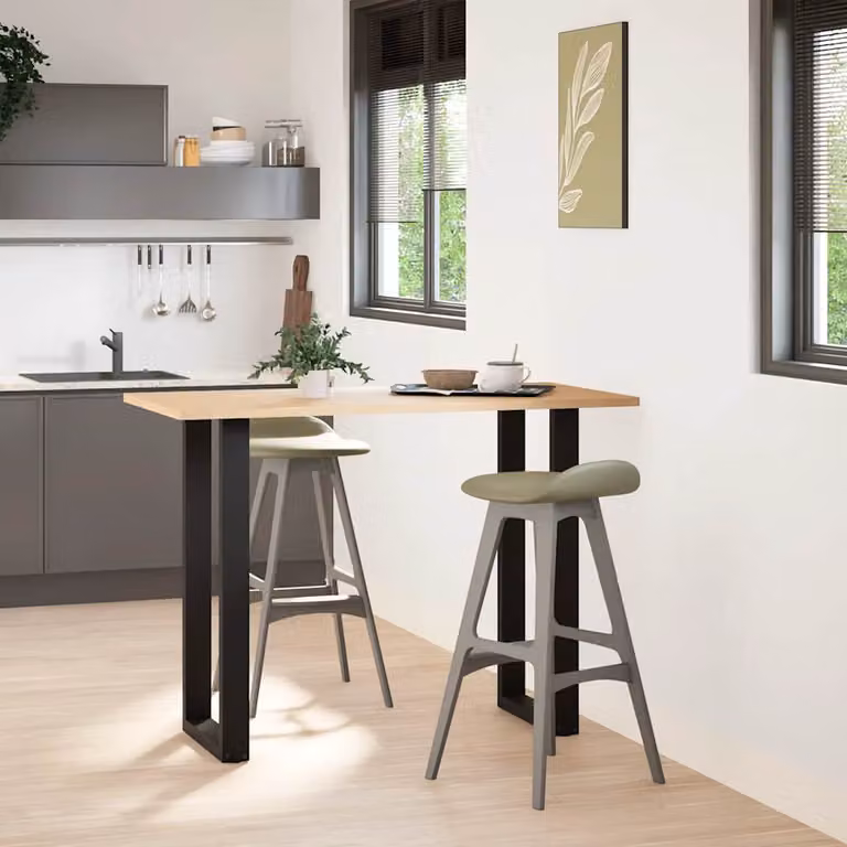 vidaXL Gambe per tavolo da bar a forma di U 2 pz nere 40x(100-101) cm