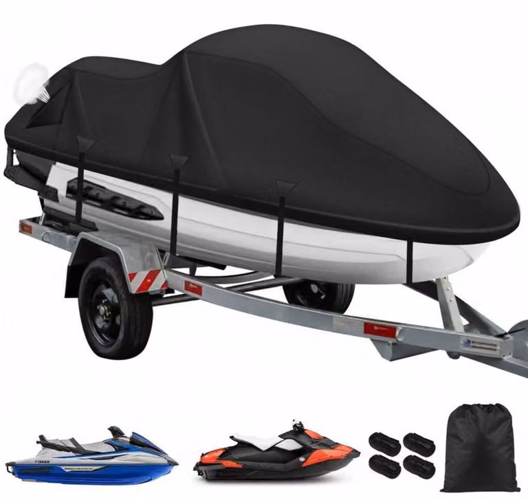 Copertura per Jet Ski, modello da 3 posti, tessuto 900D, resistente, impermeabile, taglia XL, colore nero, lunghezza 290-305 cm