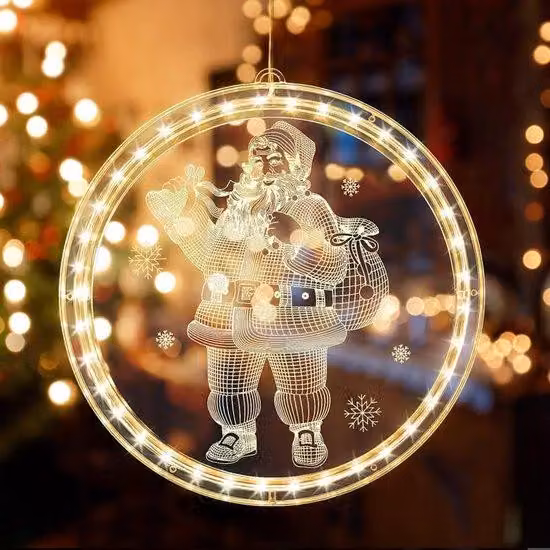 Illuminazione natalizia, luce bianca calda, decorazione da parete 3D, adatta per interni ed esterni